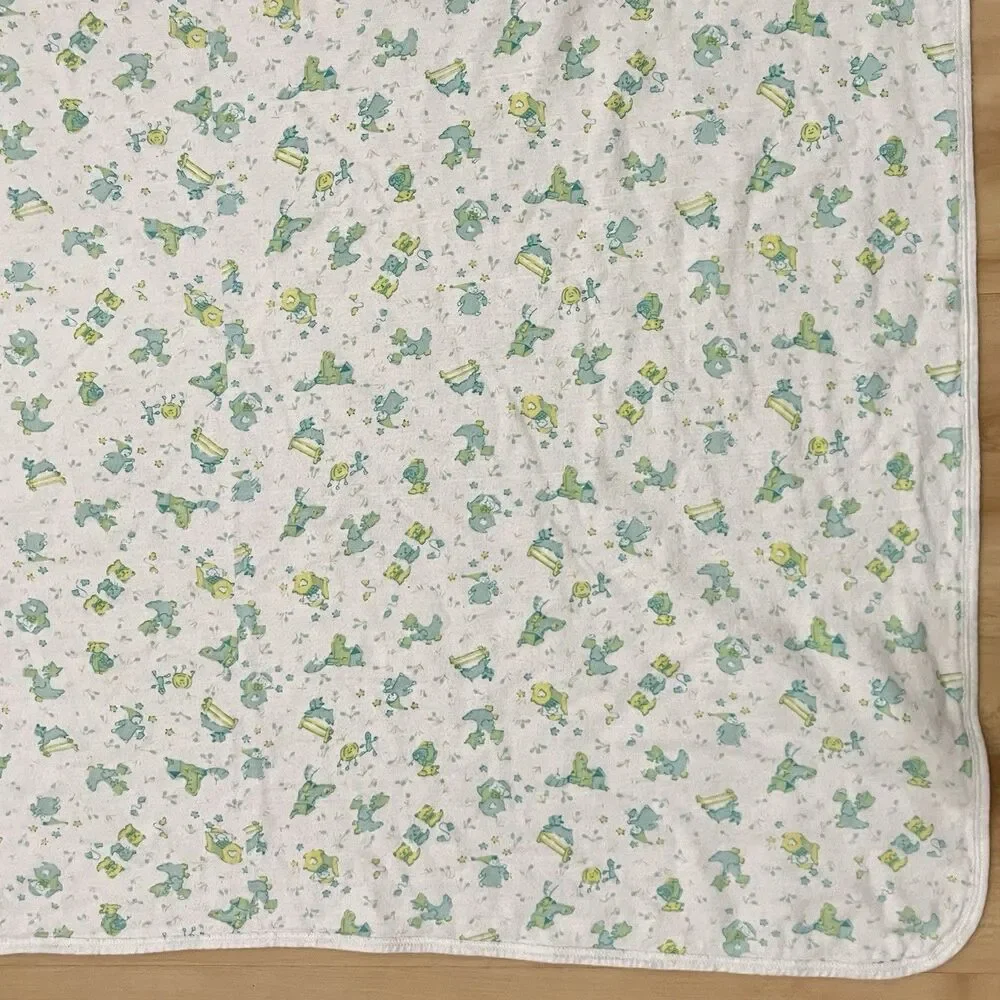 Vintage Carter's Mother Goose Nursery Rhymes Baby Receiving Blanket Cotton USA